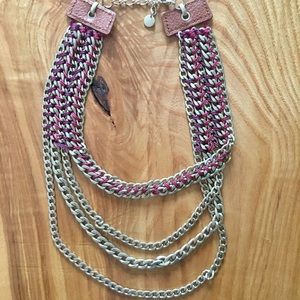 Gold, layered chain link necklace